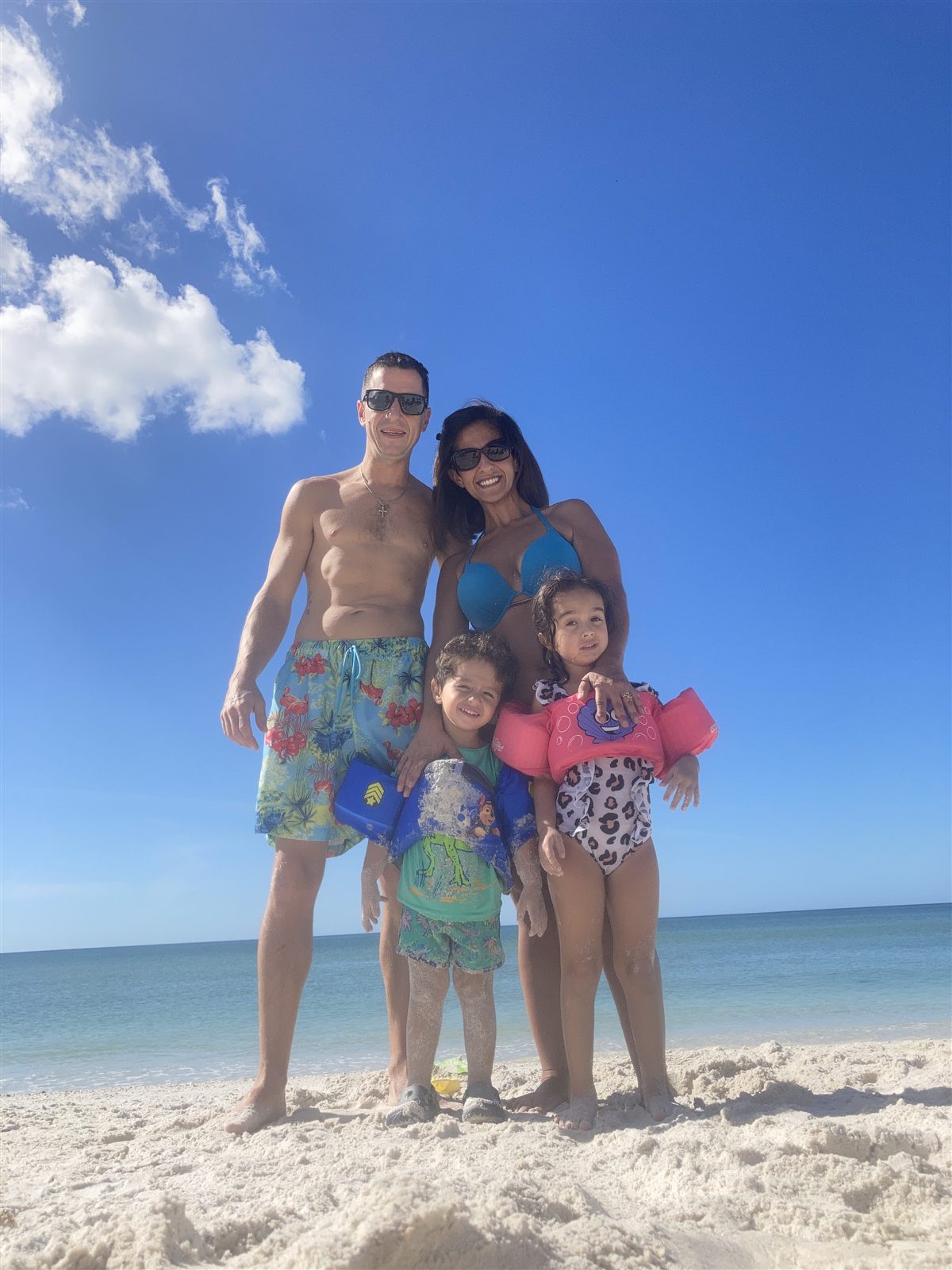 The family behind Static Swell on the beach